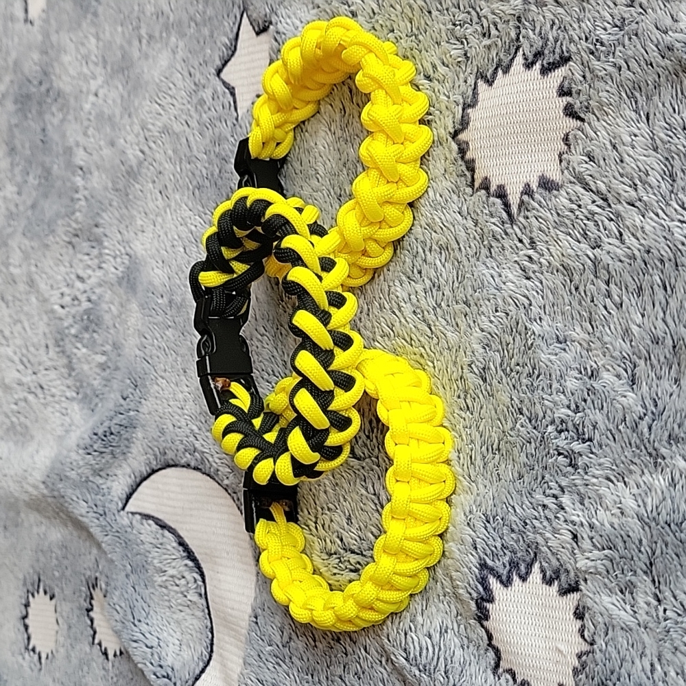 Set of 3 Yellow/Black Paracord Bracelets